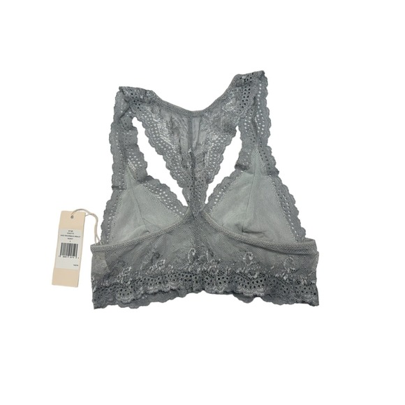 Eberjey NWT Colette Lace Racerback Bralette Heatherly Grey Mesh Size Small - Picture 4 of 5